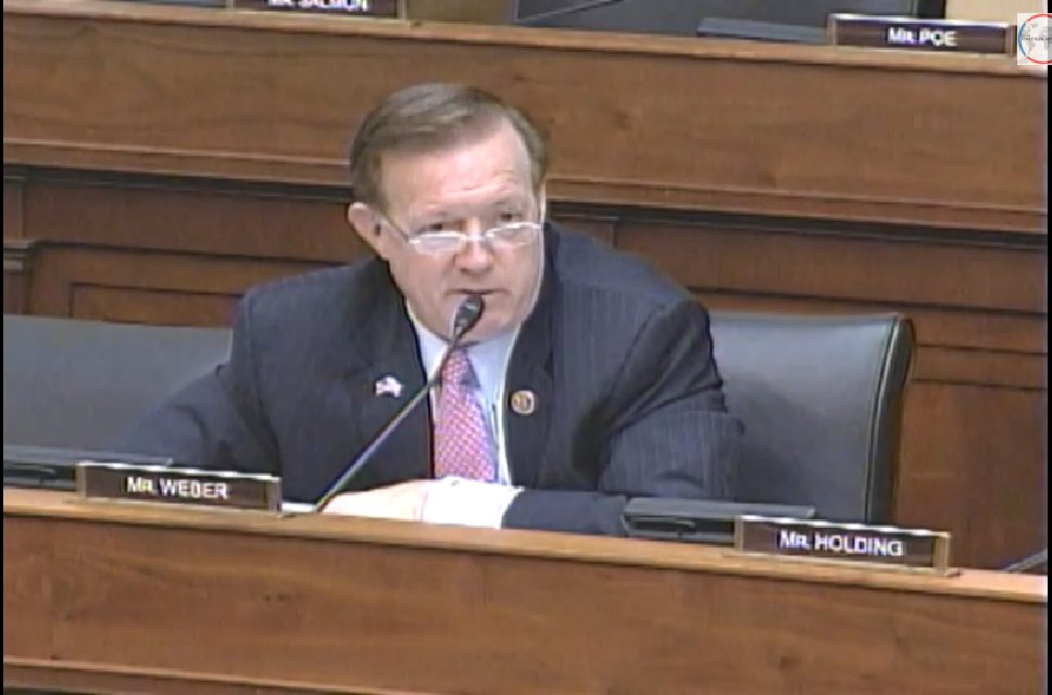At a hearing on women's education in countries wracked by religious extremism, Rep. Randy K. Weber asked a conflict resolution expert if she was teaching Muslims about 