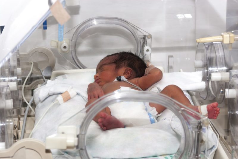 newborn baby boy in hospital