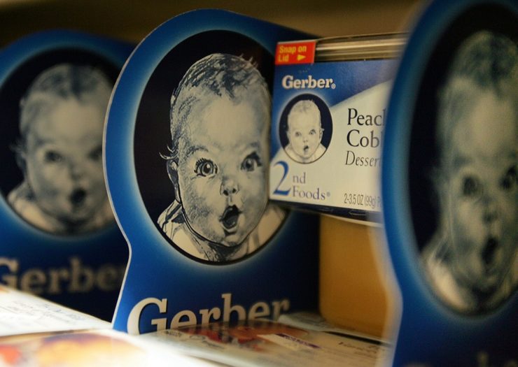 [Photo: Pictures of the Gerber Baby comany's logo.]