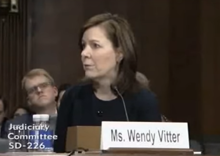 [Photo: Wendy Vitter speaks to a committee]