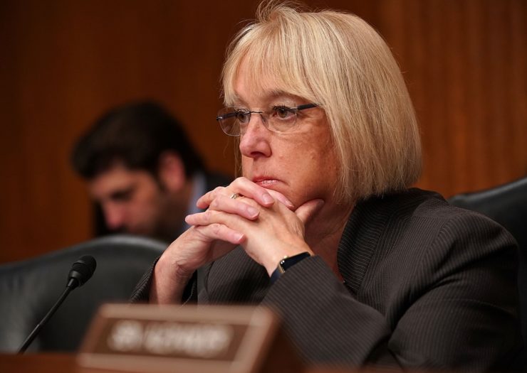 [Photo: Sen. Patty Murray (D-WA) listens to testimony during a hearing]