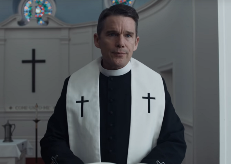 [Photo: Actor Ethan Hawke plays Rev. Ernst Toller in the movie 