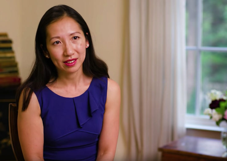 [Photo: Dr. Leana Wen, President of Planned Parenthood, smiles during a conversation about reproductive care and sex education.]