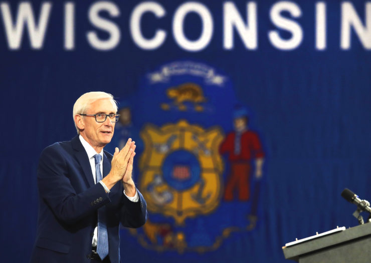 [Photo: Governor Evers thanks his audience during an event.]