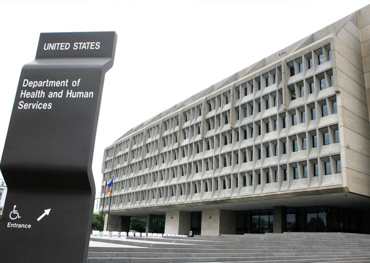 [Photo: The exterior of the U.S. Department of Health and Human Services building.]