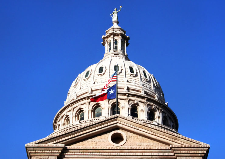 [Photo: Close-up of the dome at the Texas Capitol building.]