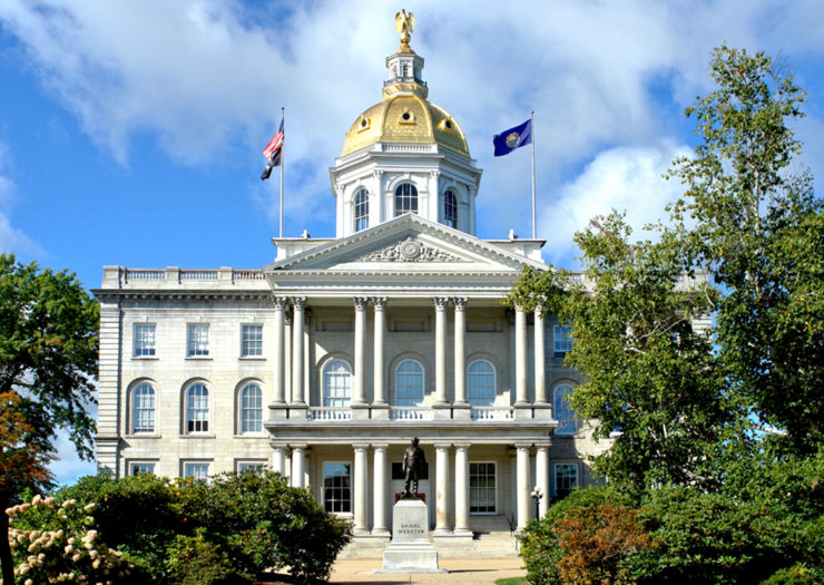 [Photo: Exterior view of the New Hampshire Capitol building.]