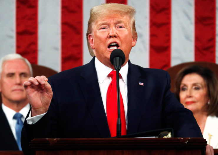 [Photo: President Donald Trump delivers the State of the Union address.]