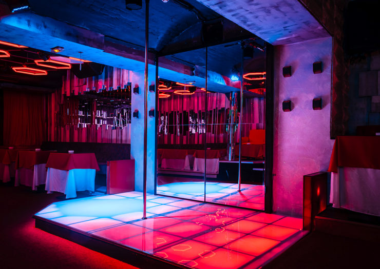 [Photo: An interior shot of an empty night club.]
