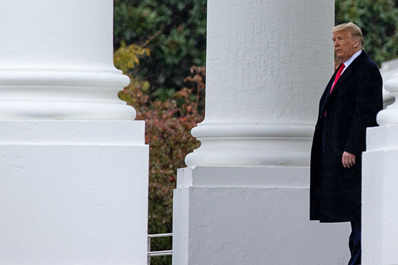 [PHOTO: Donald Trump standing outside the White House]