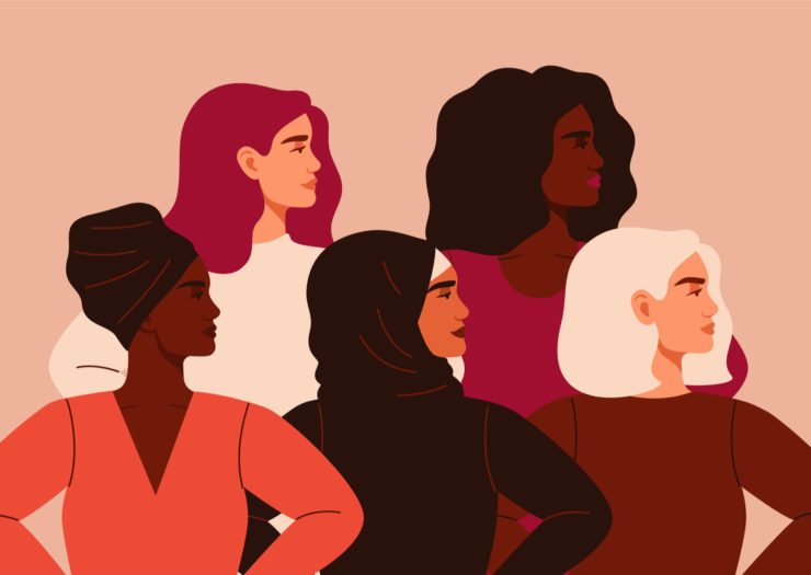 [ILLUSTRATION: Five women illustrated as they look right]