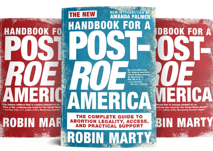 [PHOTO: Three book covers side by side of The New Handbook for a Post-Roe America]