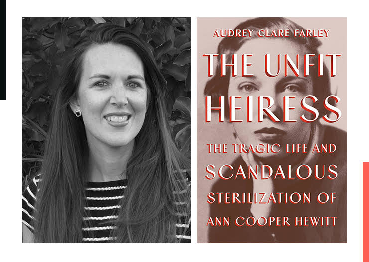 [PHOTO: Image on left of author Audrey Clare Farley and on right, The Unfit Heiress book cover]