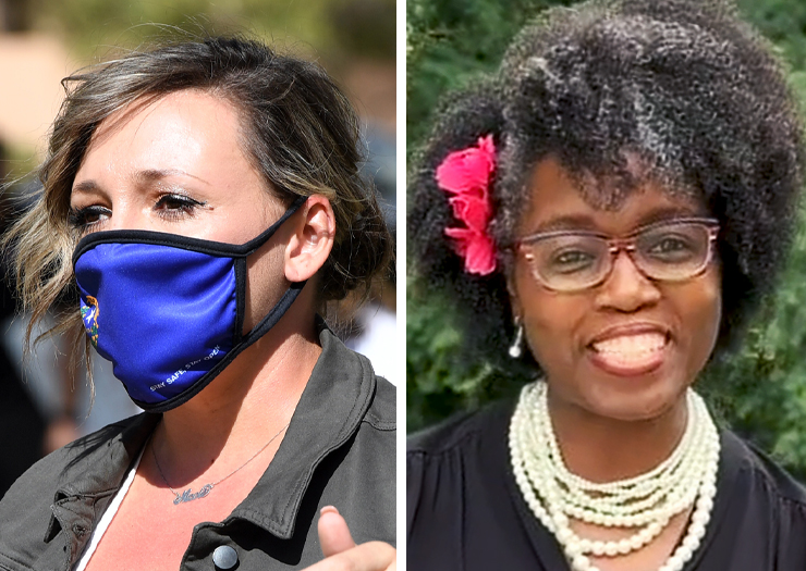 split screen image of Nicole Cannizzaro and Jasmine Clark