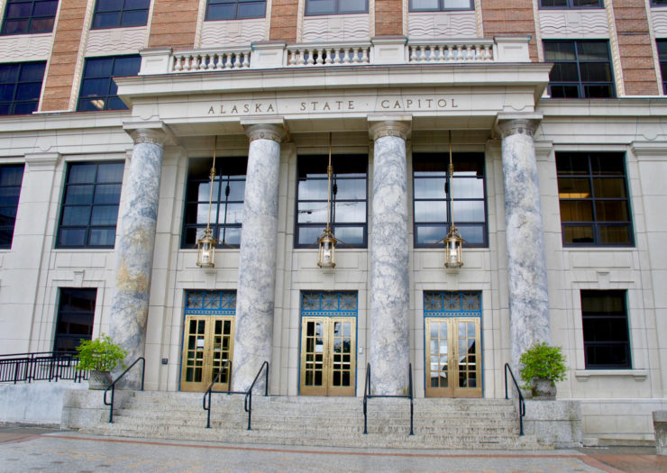 Close-up image of the Alaska state capitol building