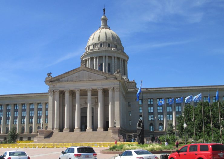 Outside of the Oklahoma state capitol building