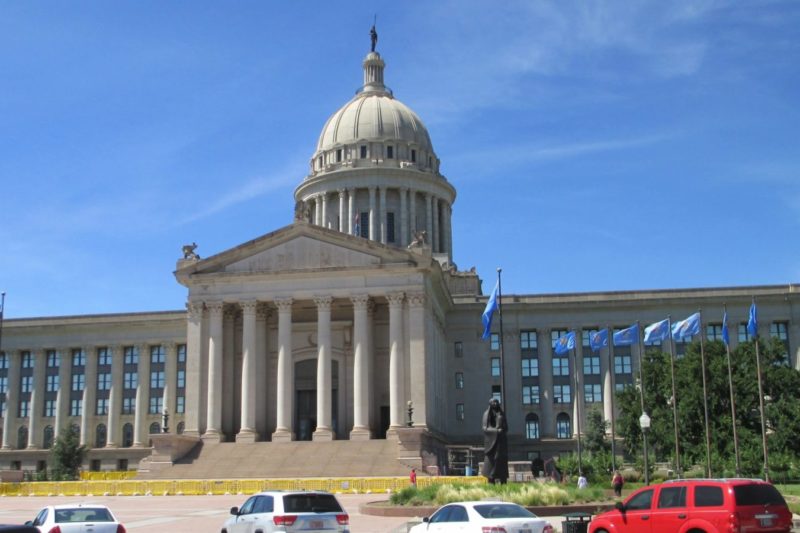 Outside of the Oklahoma state capitol building