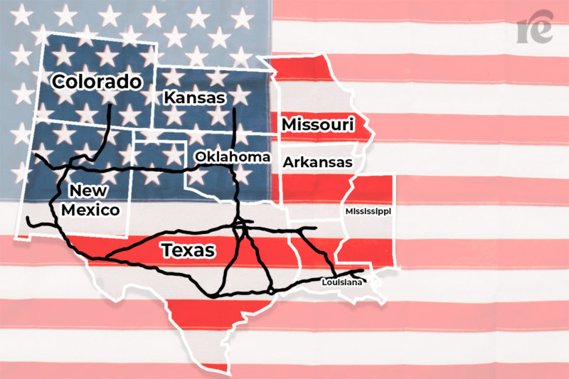 interstate travel for abortion on a map