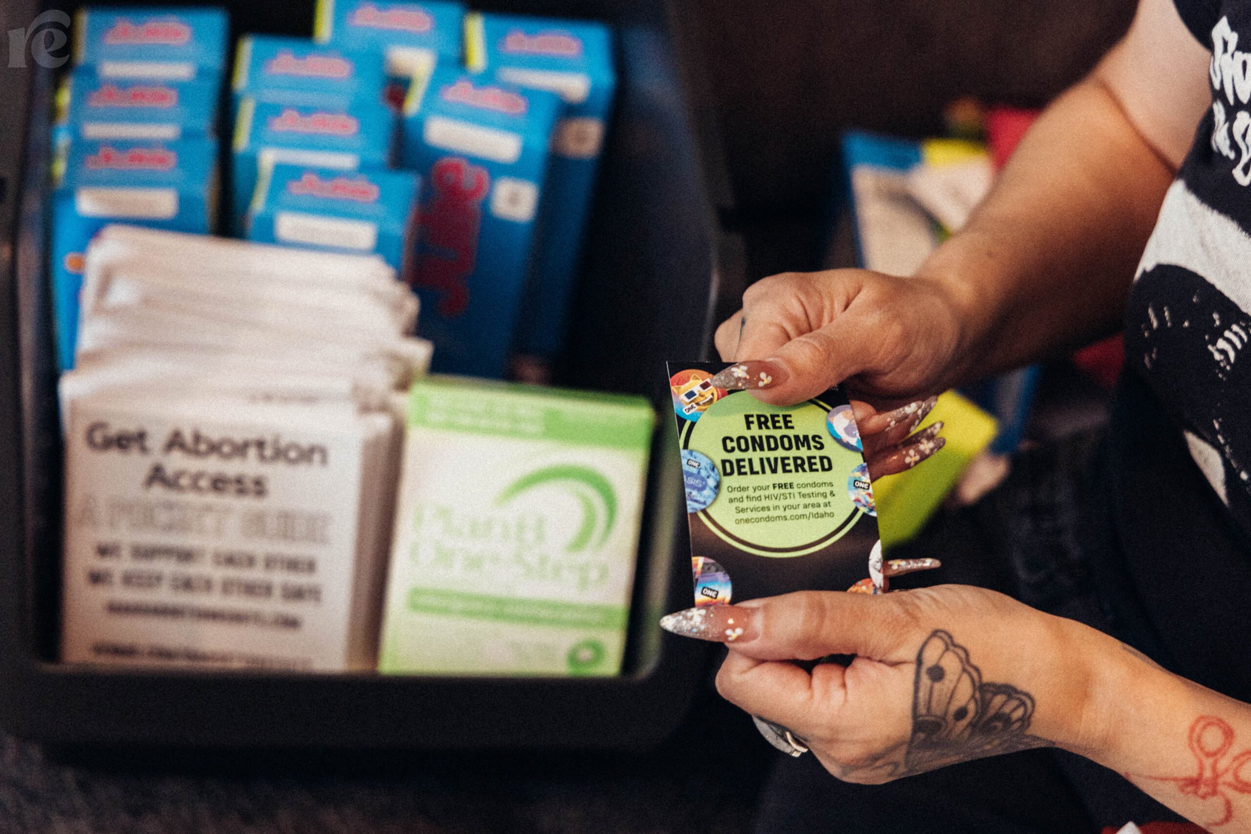 Box of reproductive health supplies