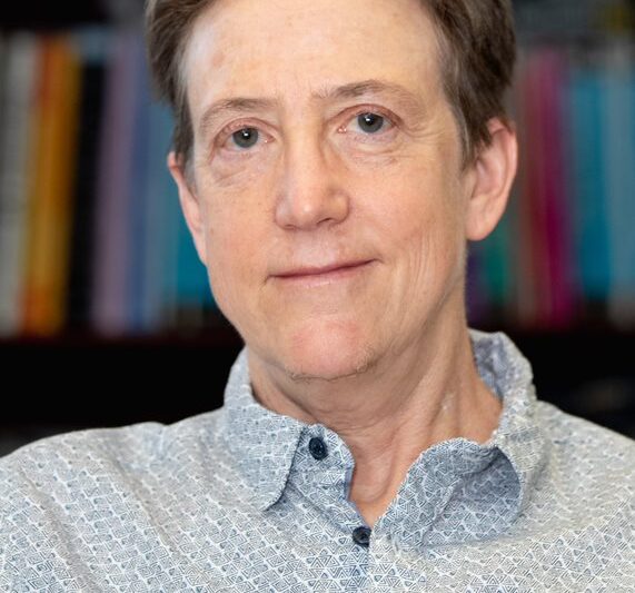 Older white woman with short hair