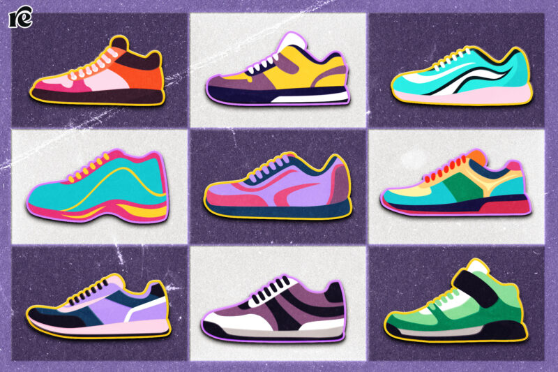 Colorful athletic shoes
