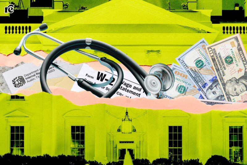 White House with money and a stethescope