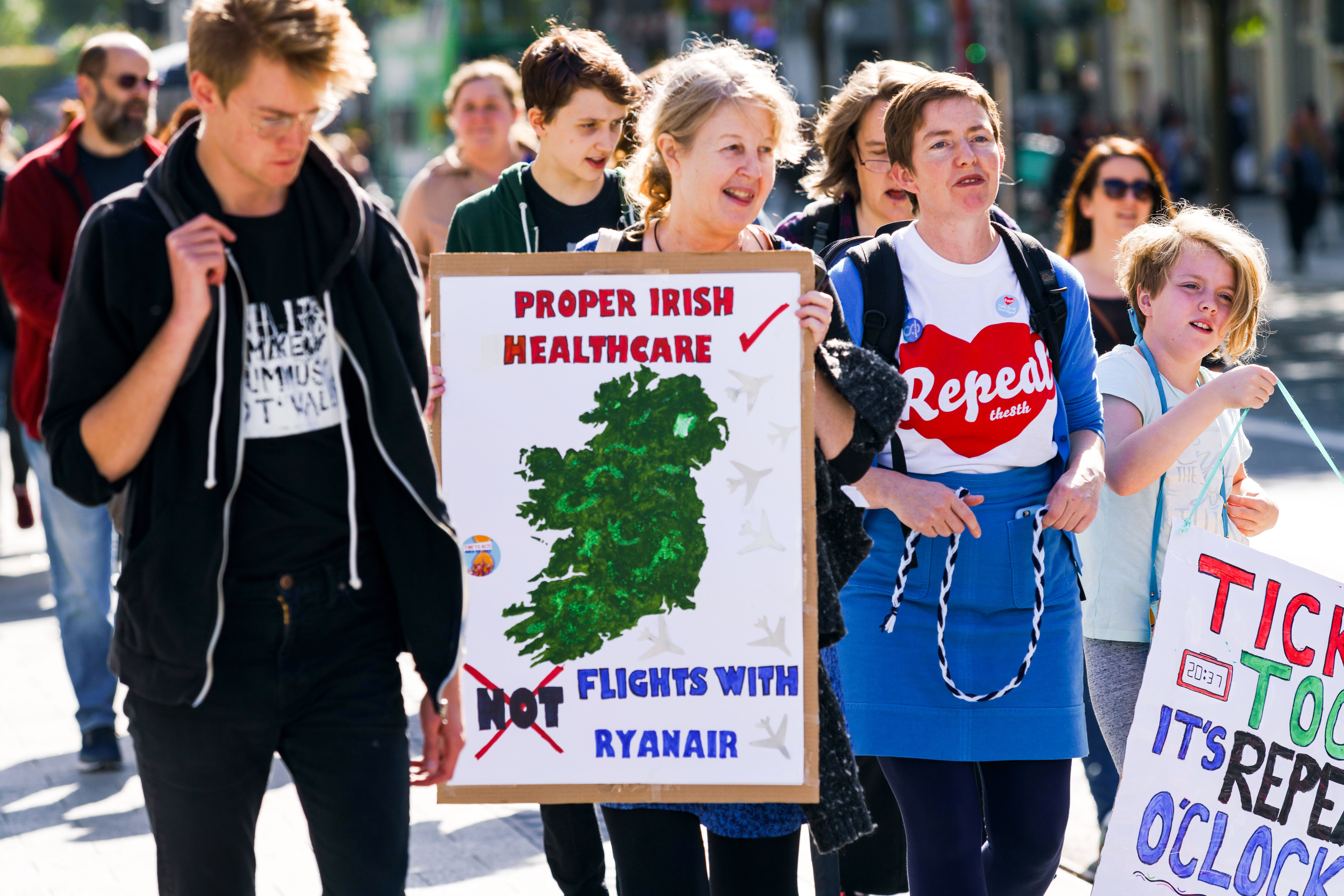 March For Choice by the Abortion Rights Campaign (ARC) in Dublin, Ireland on September 30, 2017. The demonstrators marched through Dublin city centre calling for the Eighth Amendment to be removed.